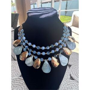 Blue and Gold adjustable statement necklace